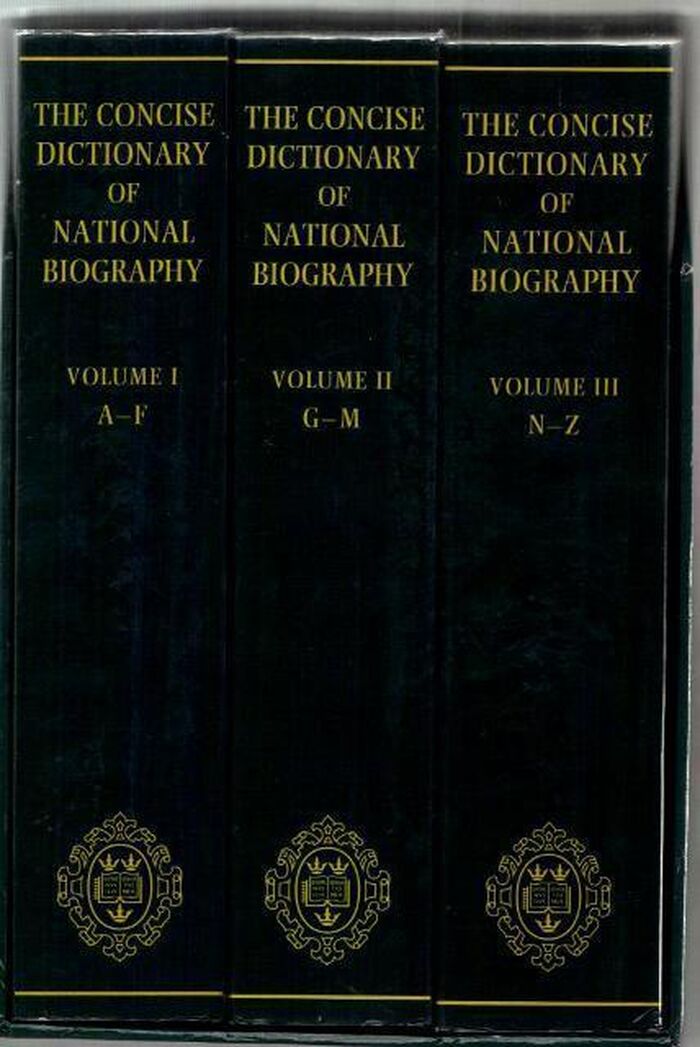 The Concise Dictionary of National Biography. [3 Volumes] Image