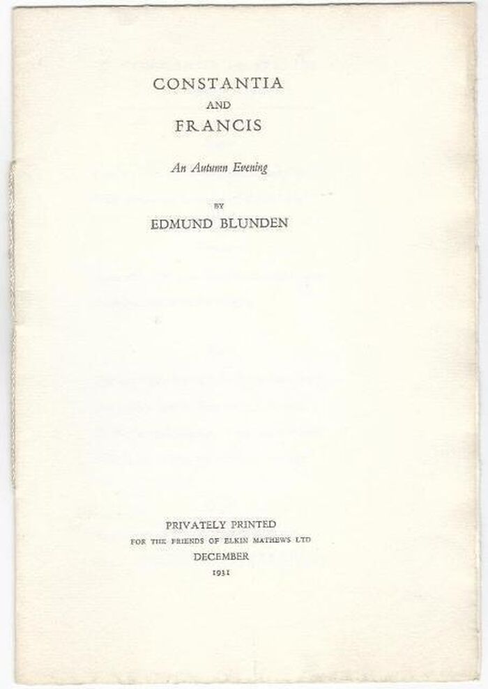 Constantia and Francis. An Autumn Evening Image