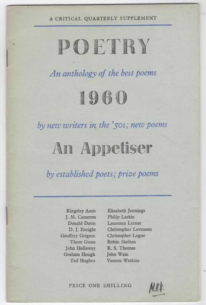 A Critical Quarterly Supplement [Number 1]: Poetry 1960 An Appetiser Image