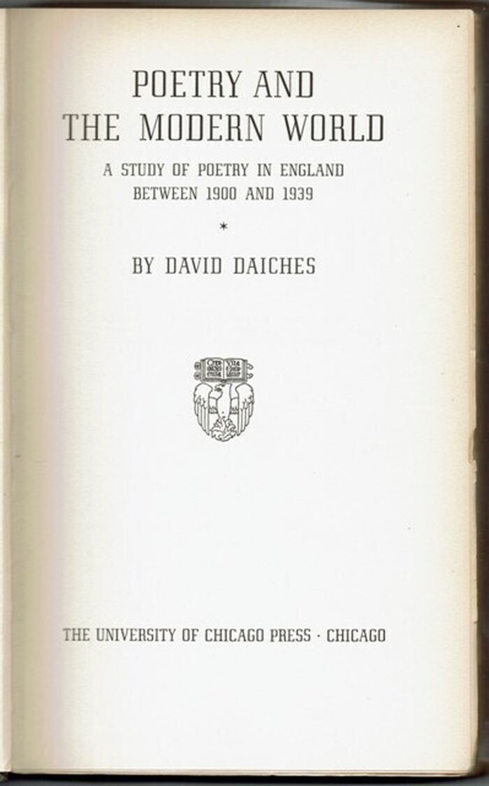 Poetry and the Modern World. A Study of Poetry in England Between 1900 and 1939 Image