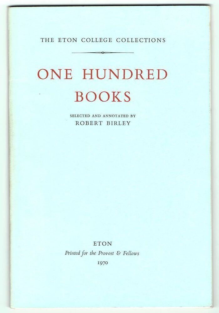 The Eton College Collections. One Hundred Books Image