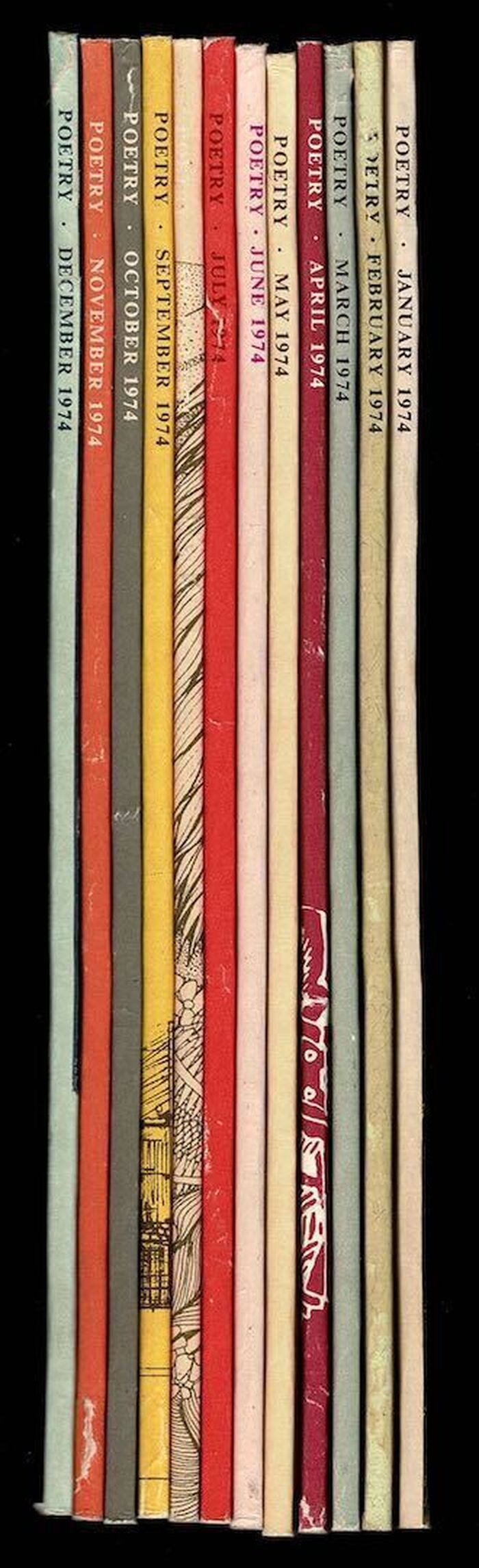 Poetry [Magazine, Founded in 1912 by Harriet Monroe] 1974 - Complete 12 Issues. Image