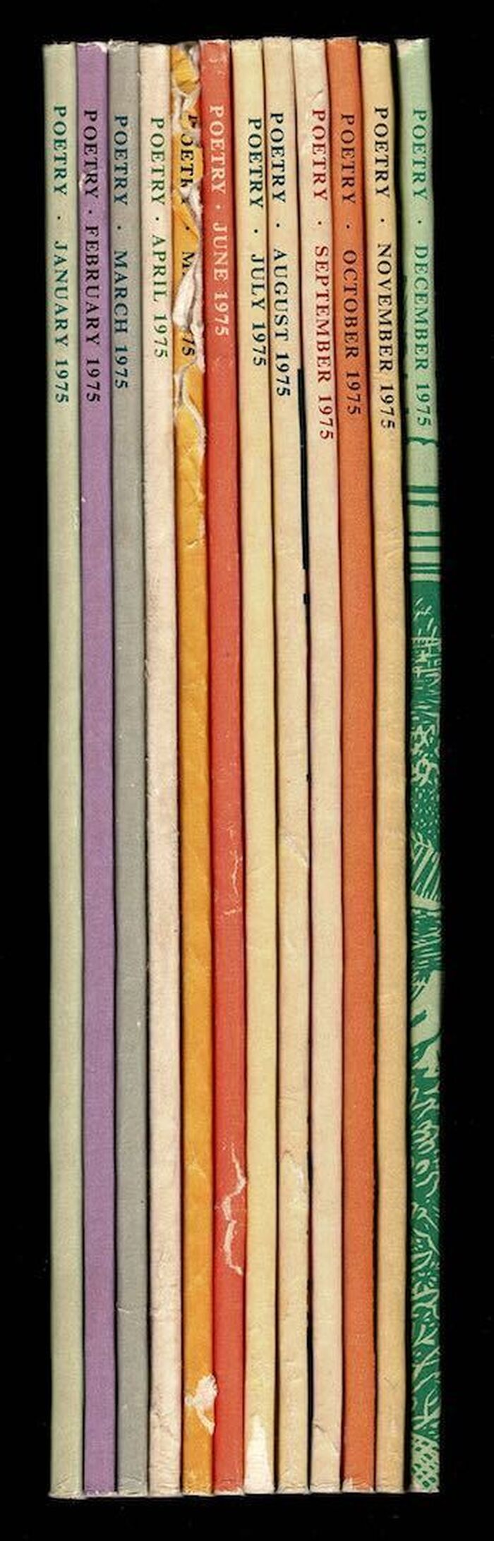 Poetry [Magazine, Founded in 1912 by Harriet Monroe] 1975 - Complete 12 Issues. Image