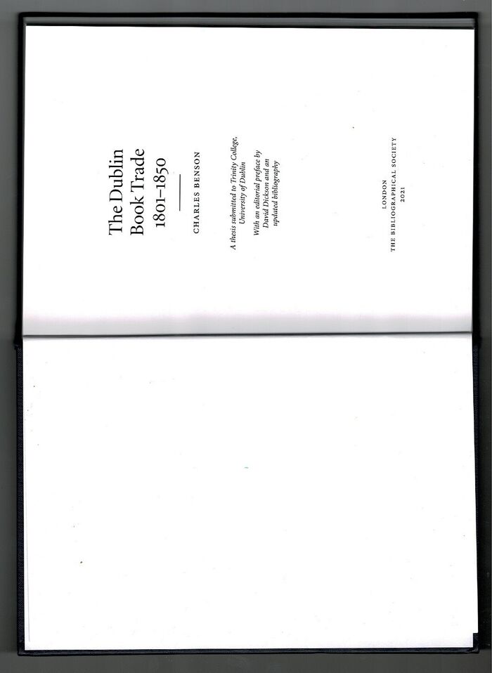 The Dublin Book Trade 1801-1850. Image