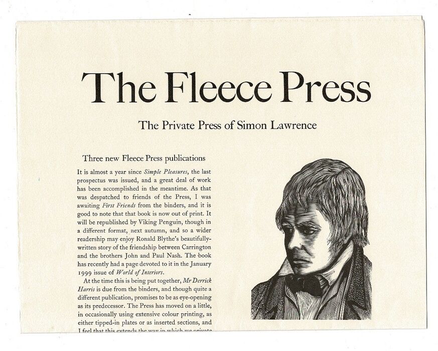 The Fleece Press. The Private Press of Simon Lawrence. Three new Fleece Press publications. Image