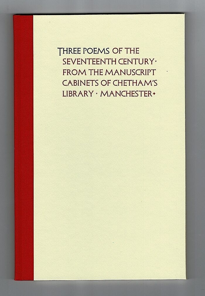 Three Poems of the Seventeenth Century from the Manuscript Cabinets of Chetham's Library, Manchester. Image
