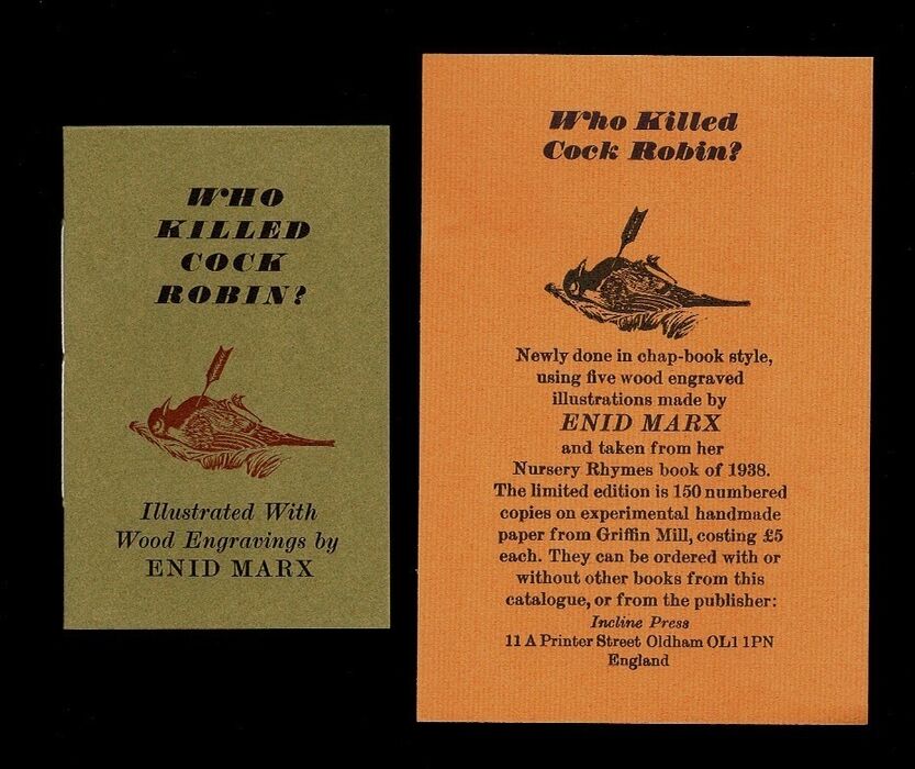 Who Killed Cock Robin? Illustrated With Wood Engravings by Enid Marx. Image