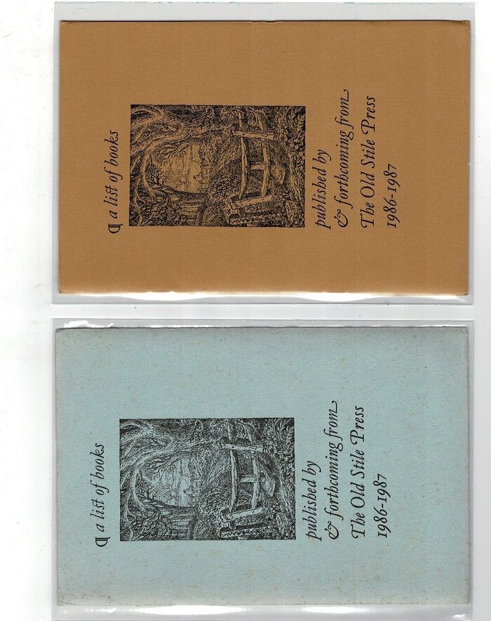 A List of Books published by & forthcoming from The Old Stile Press 1986-1987. Image