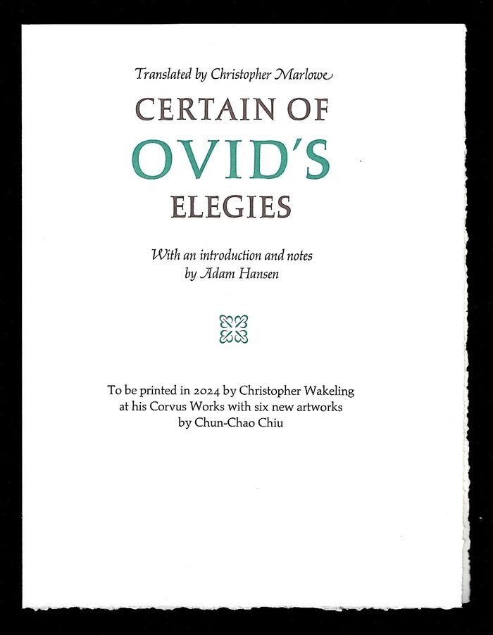Certain of Ovid's Elegies. Image