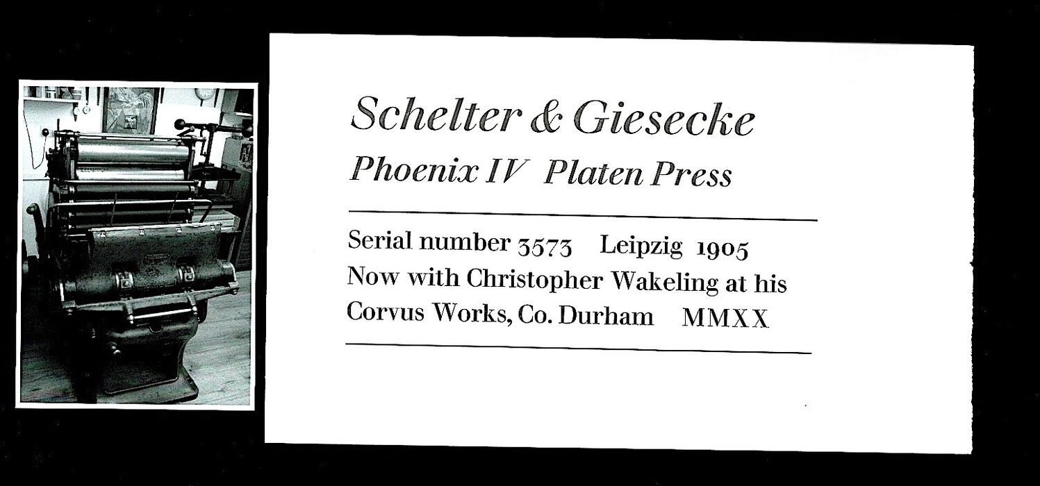Schelter & Giesecke Phoenix IV Platen Press. Image