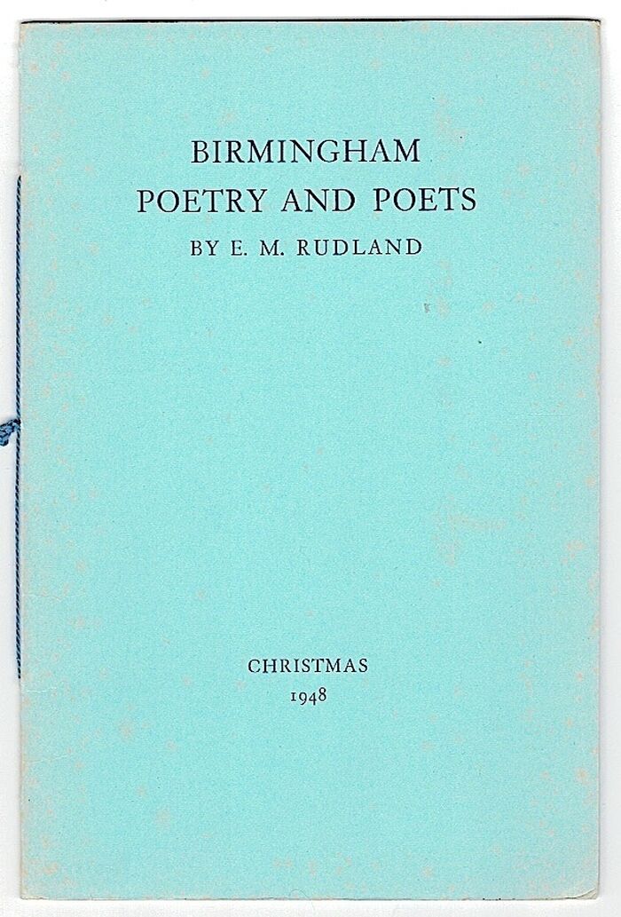 Birmingham Poetry and Poets. An Address delivered at the Birmingham Library on 26th June 1947. Image
