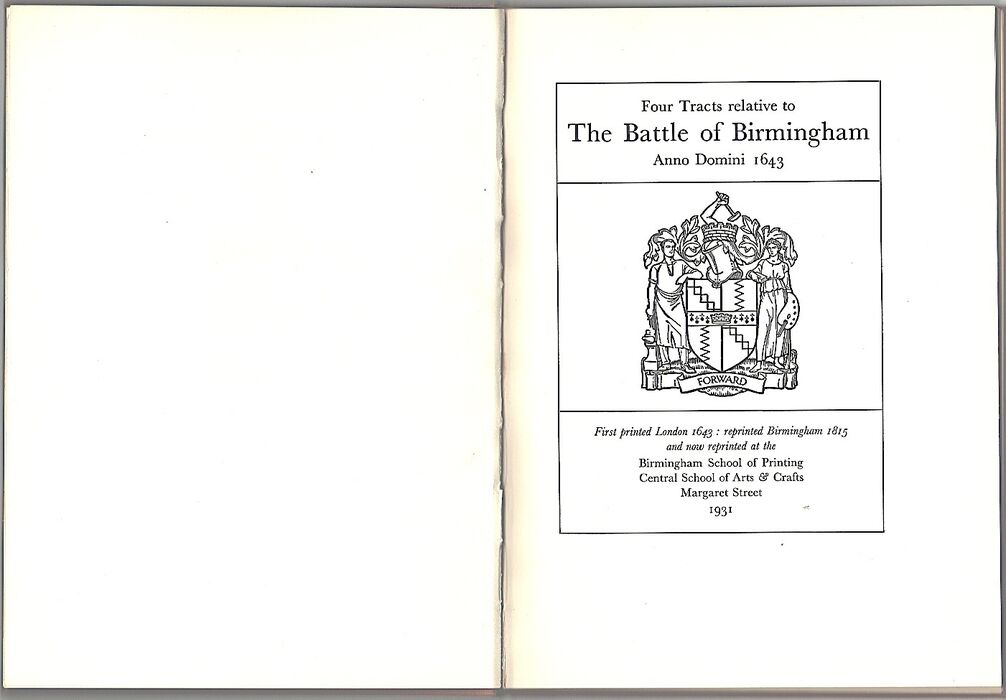 Four Tracts relative to The Battle of Birmingham Anno Domini 1643. Image