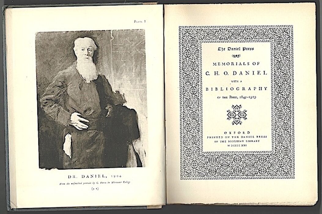The Daniel Press. Memorials of C.H.O. Daniel with a Bibliography of the Press, 1845-1919. Image