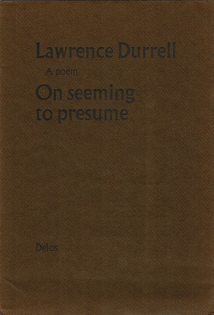 'On seeming to presume...' Image