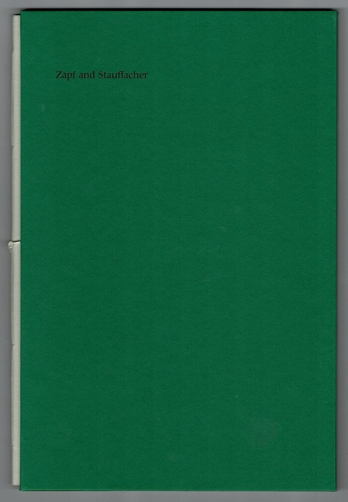 Zapf and Stauffacher. Collaborations between type designer and typographer. Image