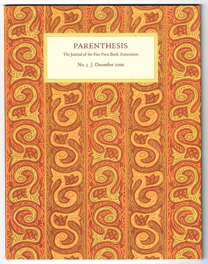 Parenthesis No. 5, December 2000: The Journal of the Fine Press Book Association Image