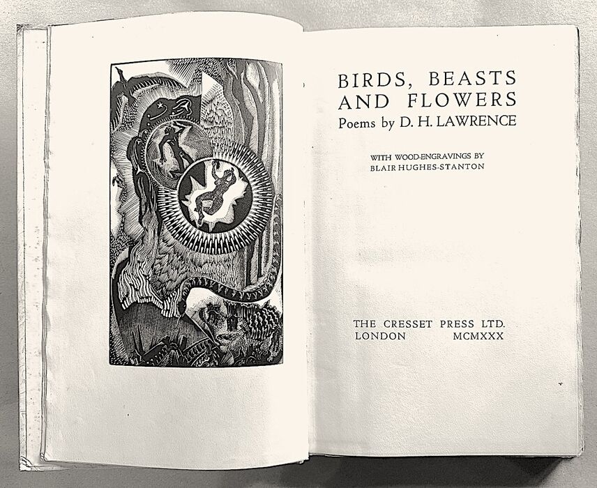 Birds, Beasts and Flowers. Poems by D.H. Lawrence with Wood-Engravings by Blair Hughes-Stanton Image