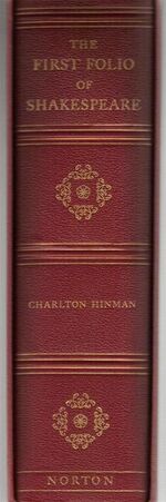 The Norton Facsimile. The First Folio of Shakespeare. Additional Image