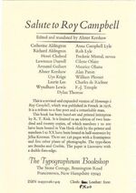 Salute to Roy Campbell. Additional Image