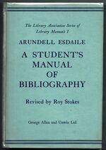 A Student's Manual of Bibliography