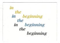 'in the beginning'. Additional Image
