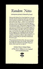 Random Notes. Letterpress printed & Bound by hand. Additional Image