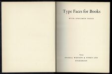 Type Faces for Books with Specimen Pages. Additional Image