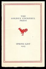 The Golden Cockerel Press Spring List 1925. Additional Image