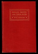 Private Presses and Their Books