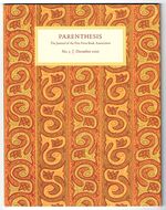 Parenthesis No. 5, December 2000: The Journal of the Fine Press Book Association