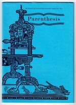 Parenthesis No. 6, August 2001: The Journal of The Fine Press Book Association