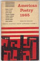 Critical Quarterly Poetry Supplement. Number 6. American Poetry 1965