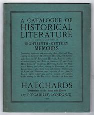 A Catalogue of Historical Literature including a large number of Eighteenth-Century Memoirs