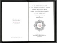 A Select Bibliography of the Principal Modern Presses, Public and Private, in Great Britain.