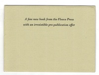 A fine new book from the Fleece Press with an irresistible pre-publication offer.