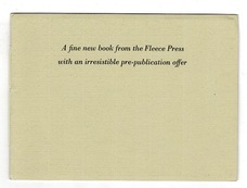 A fine new book from the Fleece Press with an irresistible pre-publication offer.
