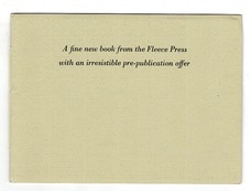 A fine new book from the Fleece Press with an irresistible pre-publication offer.