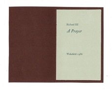 Richard III   A Prayer.