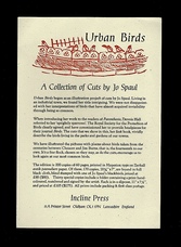 Urban Birds. A Collection of Cuts by Jo Spaul.