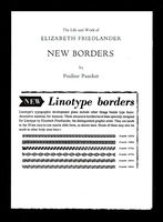 The Life and Work of Elizabeth Friedlander. New Borders.