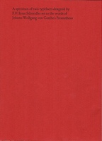 A specimen of two typefaces designed by F.H. Ernst Schneidler set to the words of Johann Wolfgang van Goethe's Prometheus.