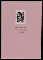 Books coming from The Whittington Press 1986-7.