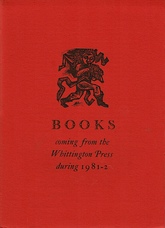 Books coming from the Whittington Press during 1981-2.