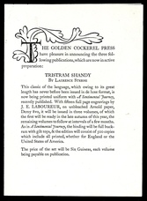 [The Golden Cockerel Press] [Ephemera]